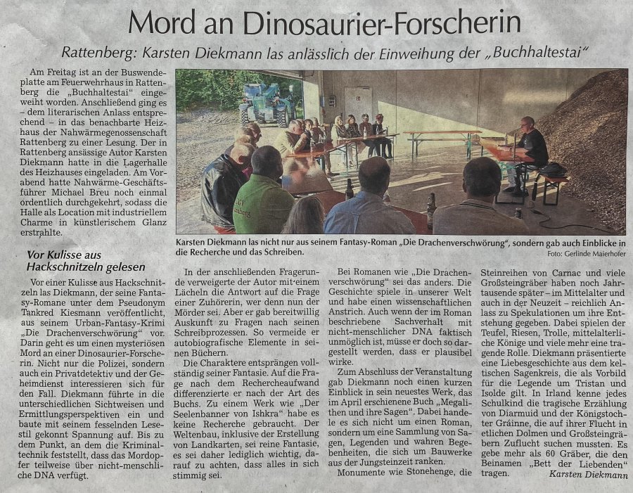 Presseartikel zur Lesung von Karsten Diekmann